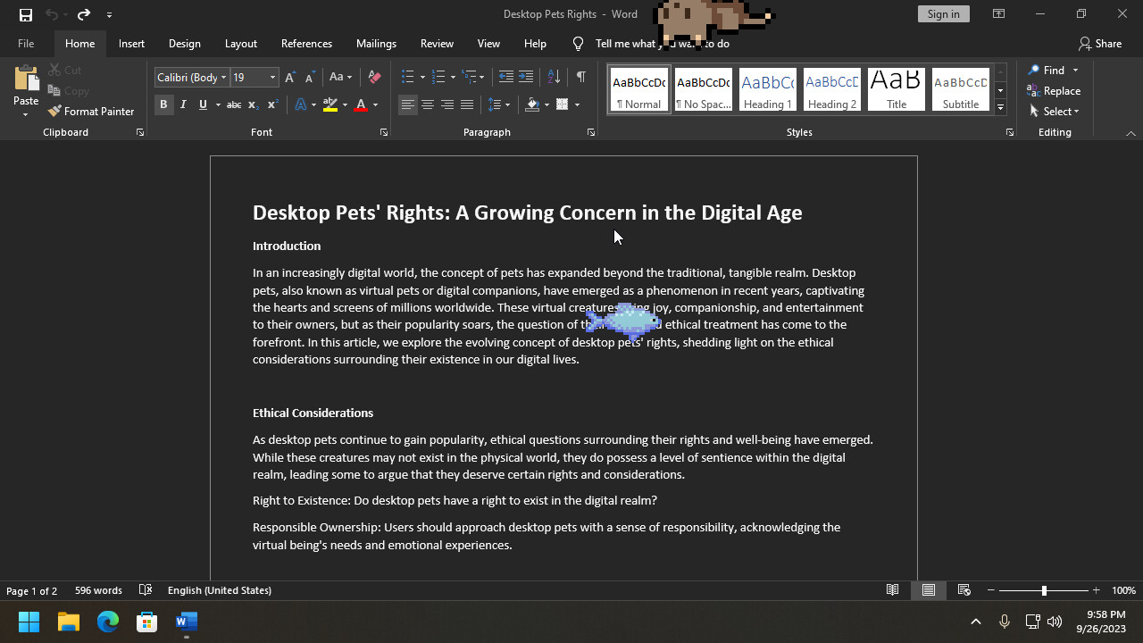 桌面宠物/Desktop Pet Project