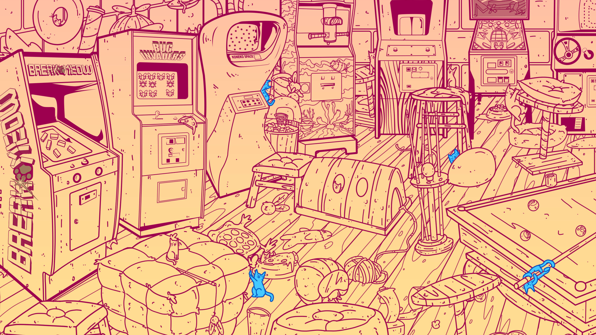电玩街机满是猫/An Arcade Full of Cats